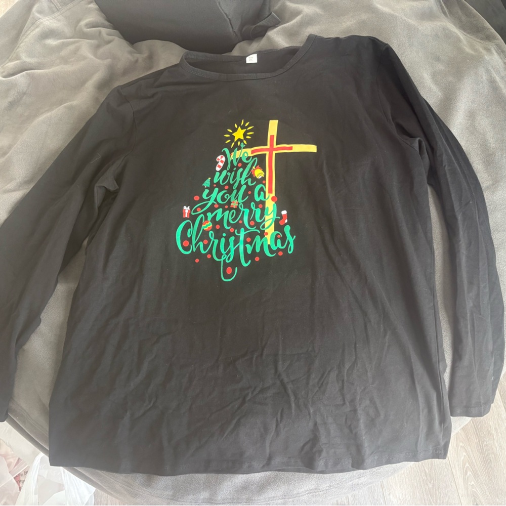 Black long sleeve men’s Christmas Shirt